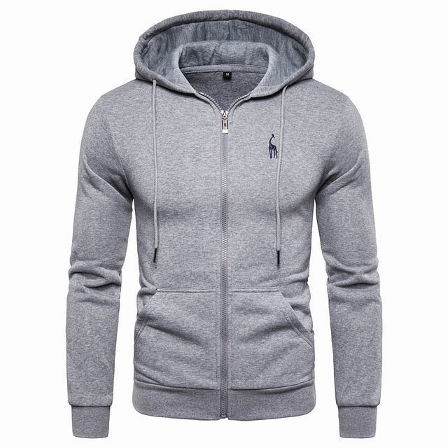 AUTUMN WINTER COTTON HOODIED MEN'S SWEATSHIRT SOLID HOODY FLEECE THICK HOODIES MEN SPORTSWEAR ZIPPER SWEATSHIRTS MEN'S
