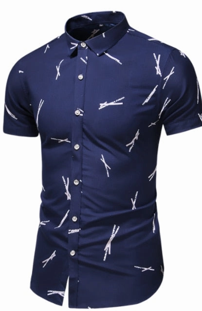 DESIGN SHORT SLEEVE CASUAL SHIRT MEN'S PRINT BEACH BLOUSE NEW SUMMER MEN'S SHIRTS
