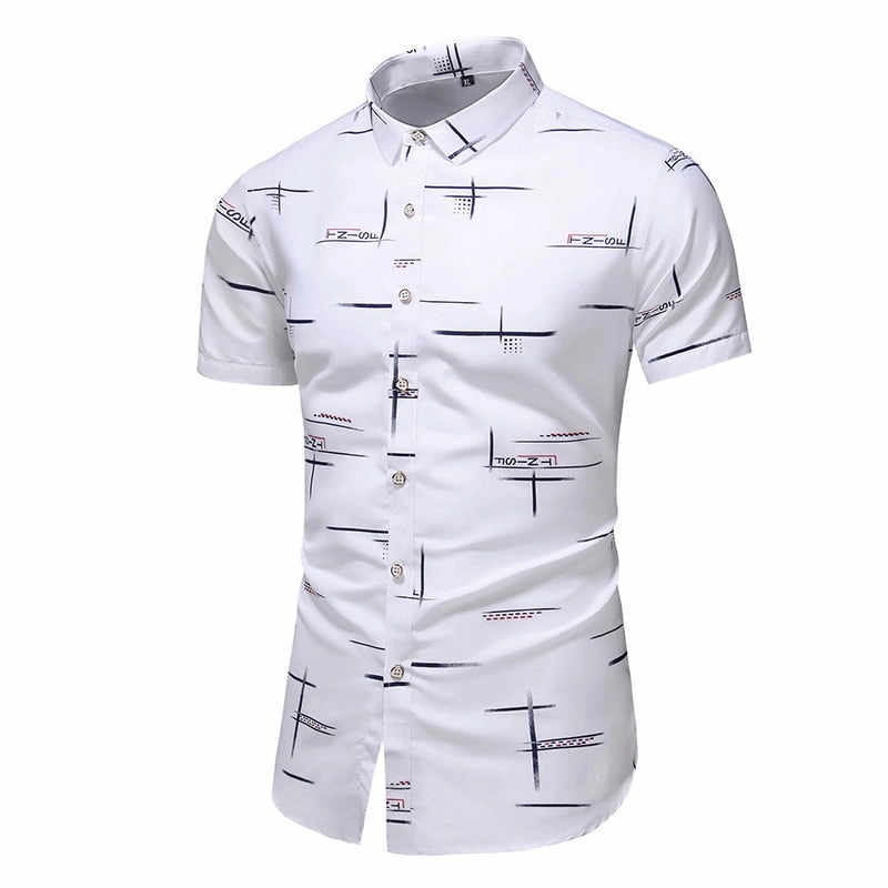 DESIGN SHORT SLEEVE CASUAL SHIRT MEN'S PRINT BEACH BLOUSE NEW SUMMER MEN'S SHIRTS