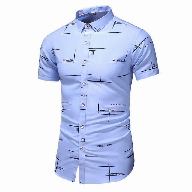 DESIGN SHORT SLEEVE CASUAL SHIRT MEN'S PRINT BEACH BLOUSE NEW SUMMER MEN'S SHIRTS