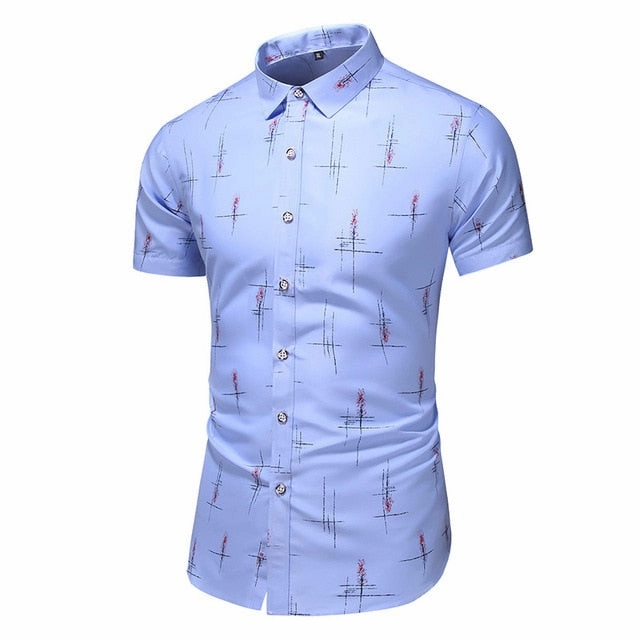DESIGN SHORT SLEEVE CASUAL SHIRT MEN'S PRINT BEACH BLOUSE NEW SUMMER MEN'S SHIRTS