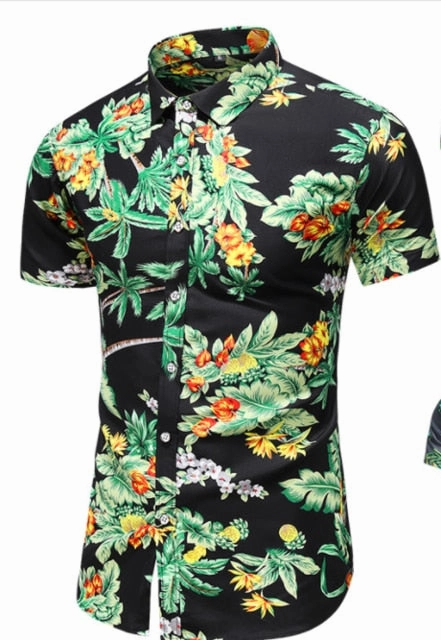 DESIGN SHORT SLEEVE CASUAL SHIRT MEN'S PRINT BEACH BLOUSE NEW SUMMER MEN'S SHIRTS