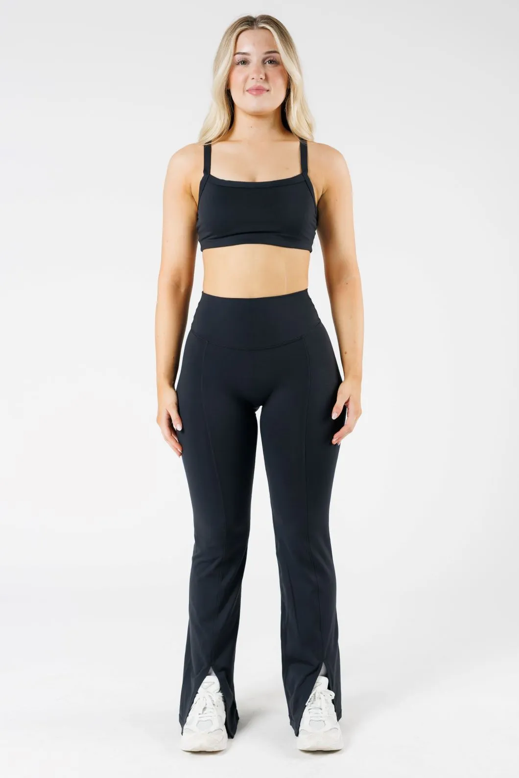 FormLux Front Slit Sculptseam? Plus Flare Legging 32" Black