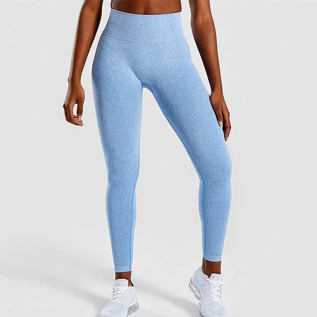 HIGH WAIST SEAMLESS LEGGINGS PUSH UP LEGGINGS SPORTS WOMEN FITNESS RUNNING YOGA PANTS ENERGY SEAMLESS LEGGINGS GYM GIRLS LEGGINS