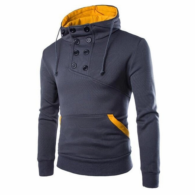 NEW AUTUMN MEN'S HOODIES SWEATSHIRTS CASUAL SOLID LONG SLEEVE HOODIE MEN'S SLIM FIT PULLOVERS SWEATSHIRT