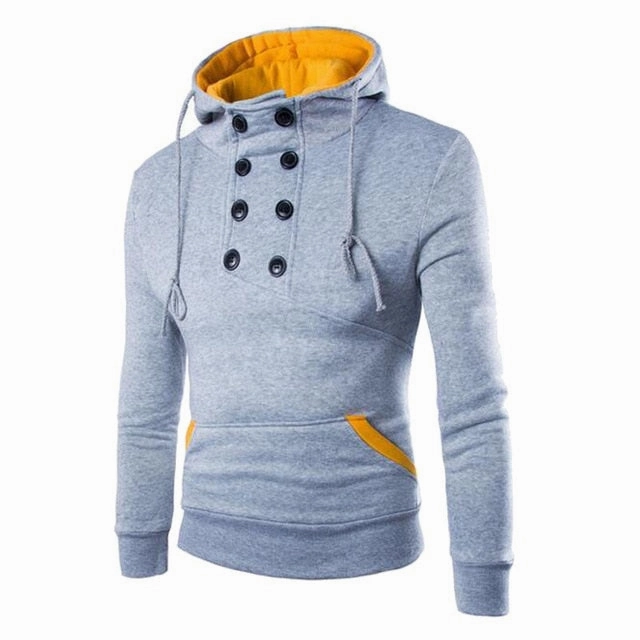 NEW AUTUMN MEN'S HOODIES SWEATSHIRTS CASUAL SOLID LONG SLEEVE HOODIE MEN'S SLIM FIT PULLOVERS SWEATSHIRT