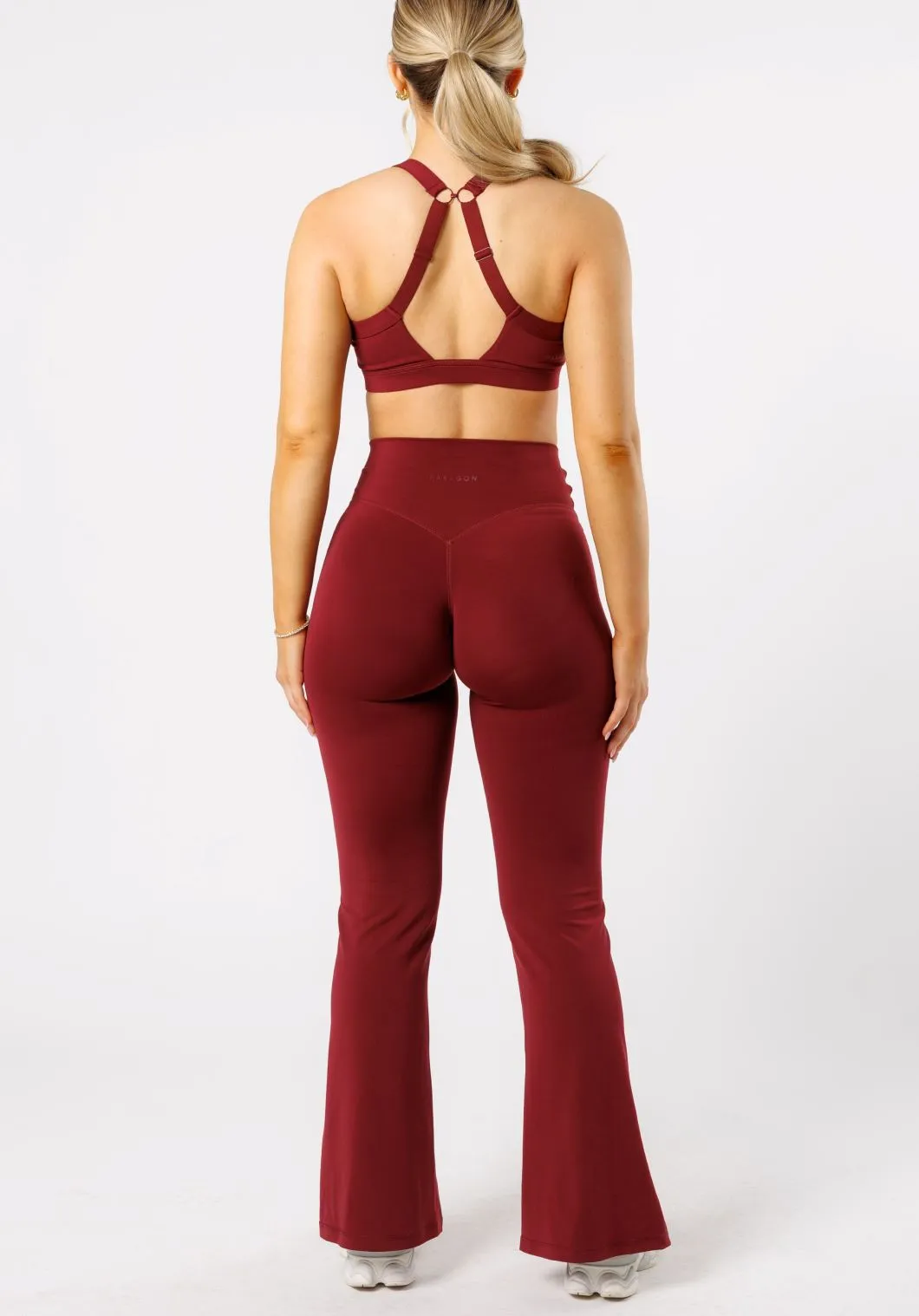 Reluna? Front Slit Sculptseam? Flare Leggings 31" Red Velvet
