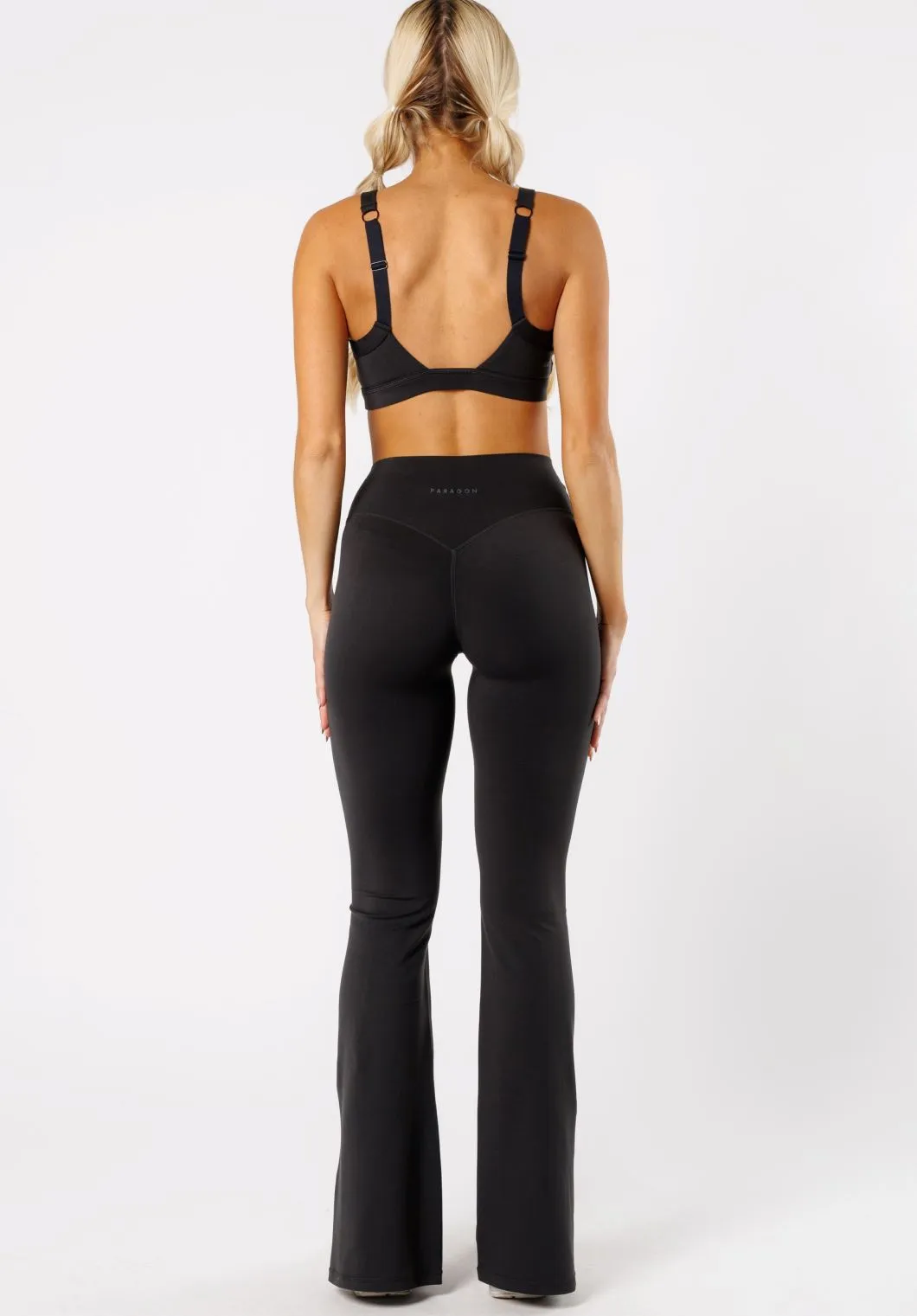 Reluna? Front Slit Sculptseam? Flare Leggings 34" Black