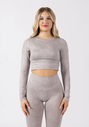 Reluna? Long Sleeve Crop Marble