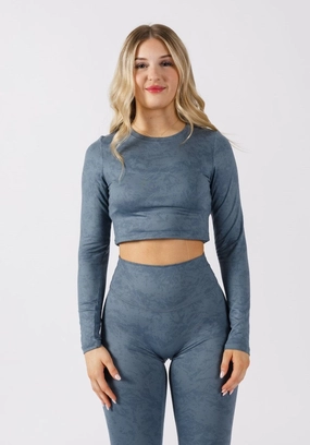 Reluna? Long Sleeve Crop Slate