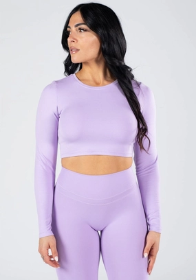 Reluna? Long Sleeve Crop Violet Sky
