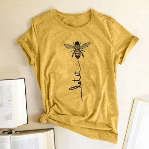WOMEN BEE KIND T-SHIRT AESTHETICS GRAPHIC SHORT SLEEVE COTTON POLYESTER T-SHIRTS