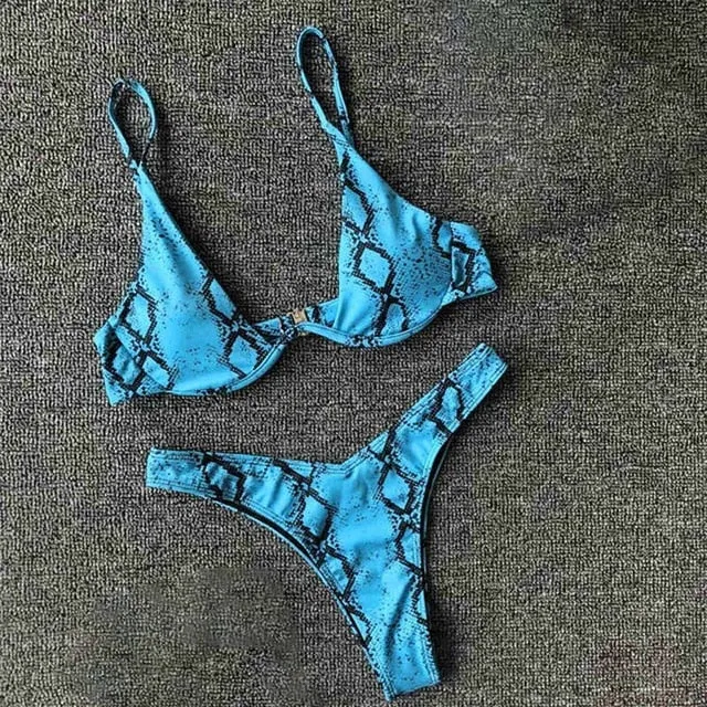 WOMEN PUSH UP BANDAGE BIKINI SOLID COLOR SWIMSUIT LOW WAIST TRIANGLE SWIMWEAR SEXY BATHING SUIT