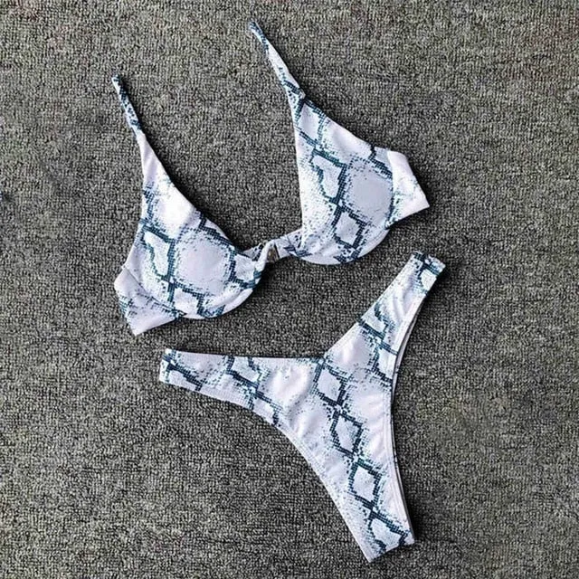 WOMEN PUSH UP BANDAGE BIKINI SOLID COLOR SWIMSUIT LOW WAIST TRIANGLE SWIMWEAR SEXY BATHING SUIT
