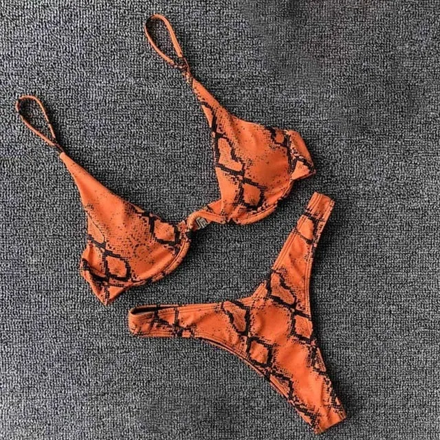 WOMEN PUSH UP BANDAGE BIKINI SOLID COLOR SWIMSUIT LOW WAIST TRIANGLE SWIMWEAR SEXY BATHING SUIT