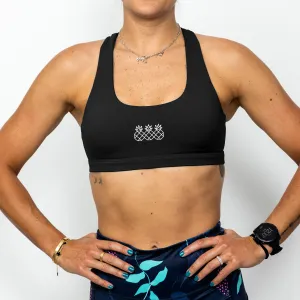 Women's Criss Cross Sports Bra | Black Shadow