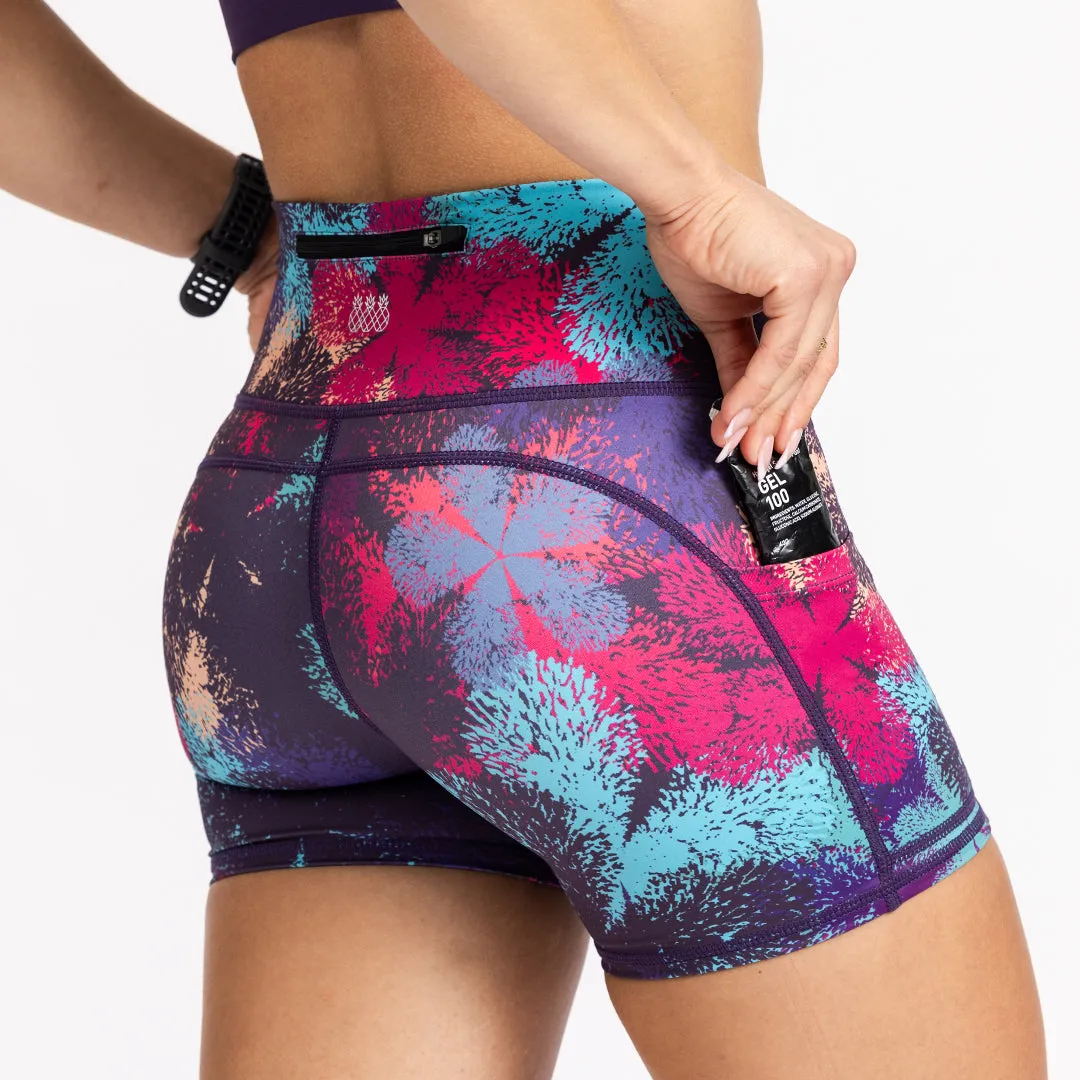 Women's OMG Shorts 4" | Purple Flowers